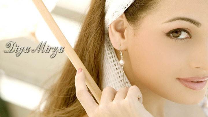 Dia Mirza Smiling Cute Eyes Side Face Closeup